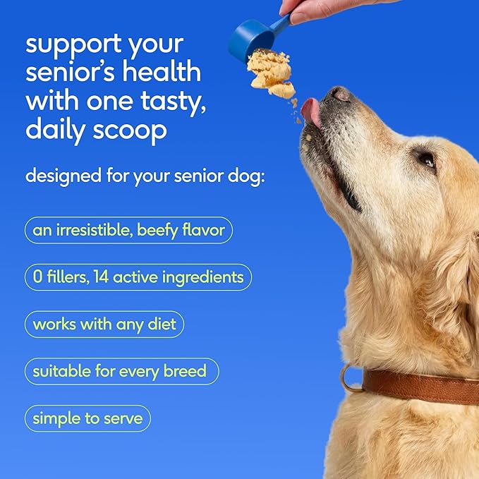 Native Pet Senior Daily Dog Vitamins & Supplements – 12-in-1 Dog Multivitamin Powder for Senior Dogs – Supports Mobility, Cognition, Digestion, Immune Health & More – 60 Scoops