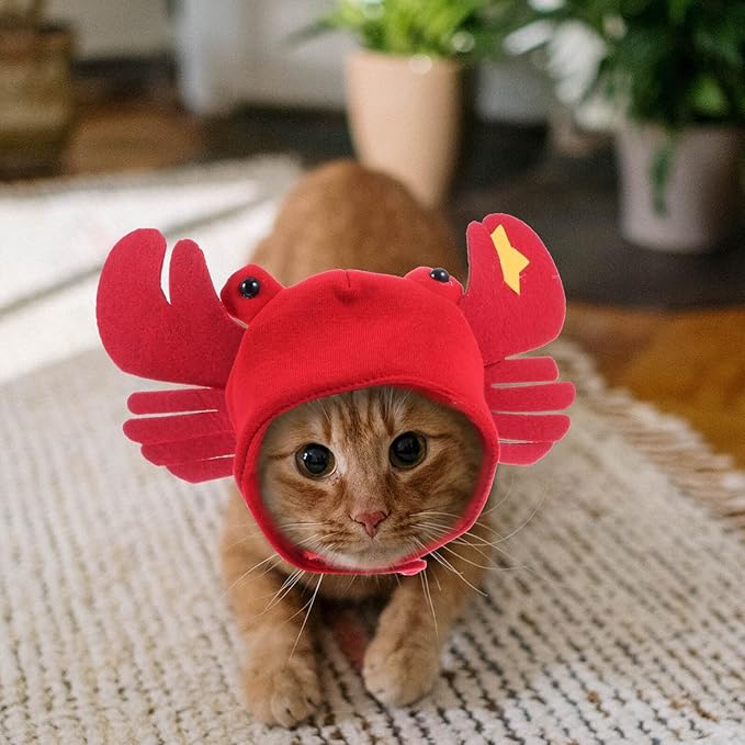 SOLUSTRE Dog Cosplay Hat Crab Shaped Pet Costume Headwear Decorative Headband for Dogs and Puppies Party Playing Supplies