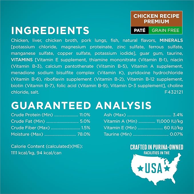 Purina ONE Grain Free,Natural Pate Wet Cat Food Variety Pack,Beef,Chicken and Ocean Whitefish Recipes - 3 oz. Pull-Top Cans,(Pack of 48)