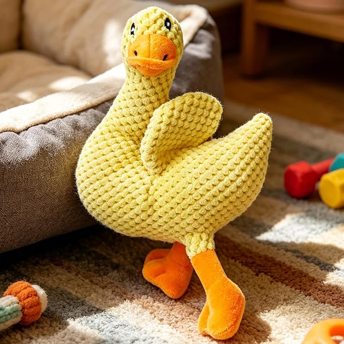 Dog Chew Toys - Squeaky Duck Interactive Pet Supplies,Chew with Sound for Puppy Play | Small Medium Large Breed Home Travel Daily Outdoor