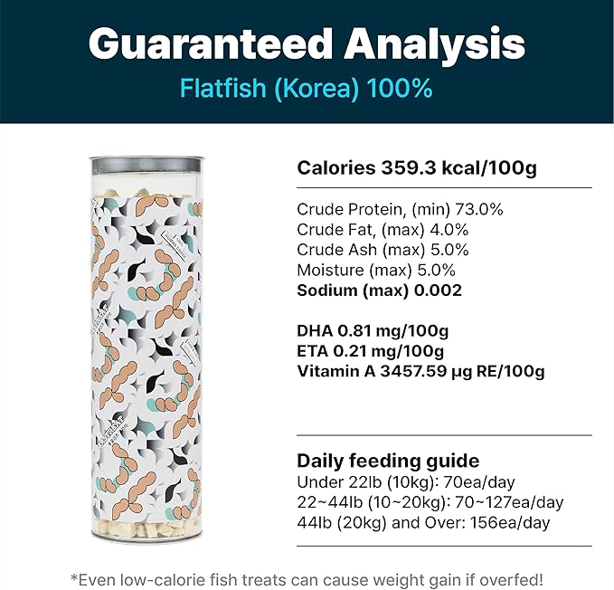 EASTREAT Freeze-Dried Flatfish Topper or Treats for Dogs & Cats | Single Ingredient, Wild Caught, Hypoallergenic – 3 Bottles