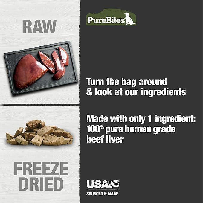 Purebites Beef Liver For Dogs, 4.2Oz / 120G - Mid Size