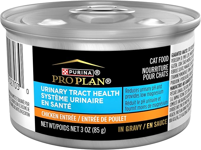 Purina Pro Plan Urinary Tract Health Chicken Entree in Gravy Cat Food - 3 oz. Pull-Top Cans,(Pack of 48)