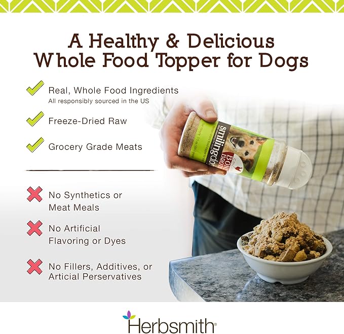 Herbsmith Kibble Seasoning – Freeze Dried Beef – DIY Raw Coated Kibble Mixer - Dog Food Topper for Picky Eaters, 4.5 oz [Bundle x3 Units]