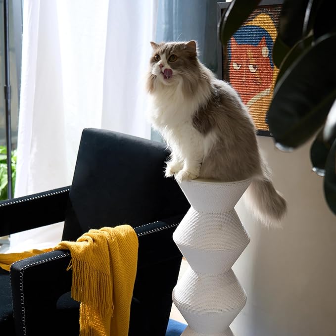 Furrytail Colossal Zigzag Clawer,Cat Scratcher,Scratching Post with Paper Rope, Recycle cat Tower, Large (29.9" H)