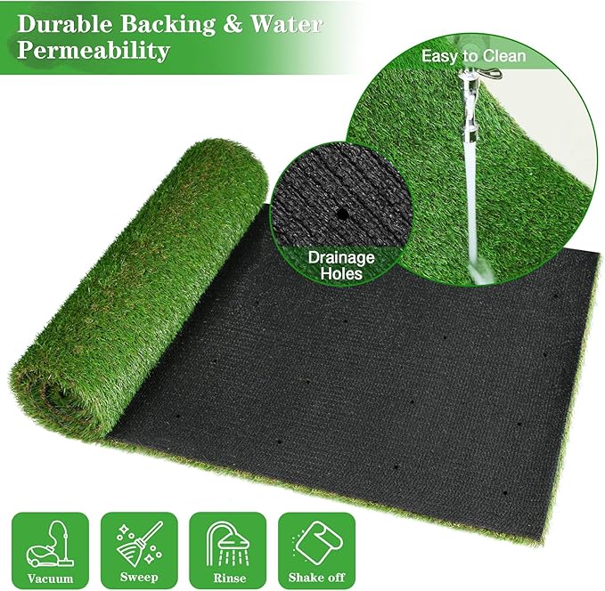 GLOBREEN 2X6 FT Artificial Turf Grass Runner Rug for Dogs, Thick Realistic Fake Grass for Patio, Balcony, Indoor Outdoor Puppy Potty Training Turf, with Drainage Hole