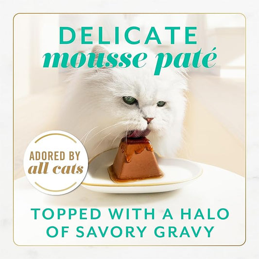 Fancy Feast Gems Pate Cat Food Mousse with Tuna and a Halo of Savory Gravy Cat Food - 4 oz. Boxes,(Pack of 16)