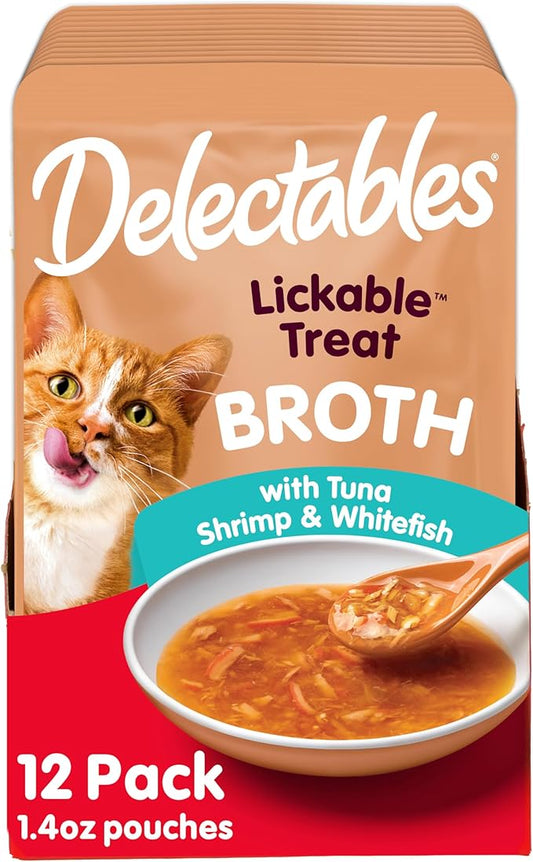 Hartz Delectables Savory Broths Variety Lickable Wet Cat Treats,(Pack of 24)