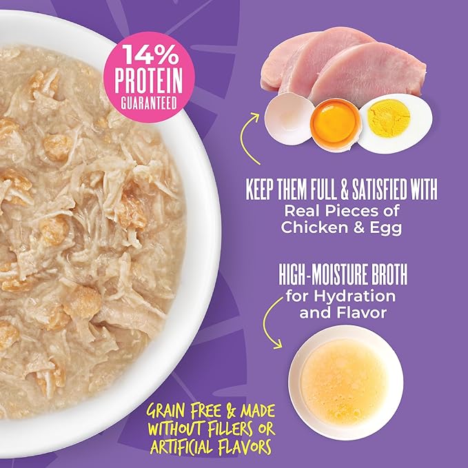 Tiki Dog® Savory Chicken with Egg Recipe in Broth, 3 oz Cup (4 Count)