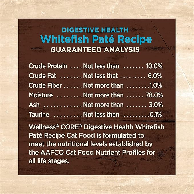 Wellness Core Digestive Grain Free Canned Cat Wet Food Pate - 12 Pack Cans Variety Bundle Pack 4 Flavor - (Chicken, Salmon Whitefish & Turkey) with Hotspot Pets Pet Food Bowl - (3 Oz)