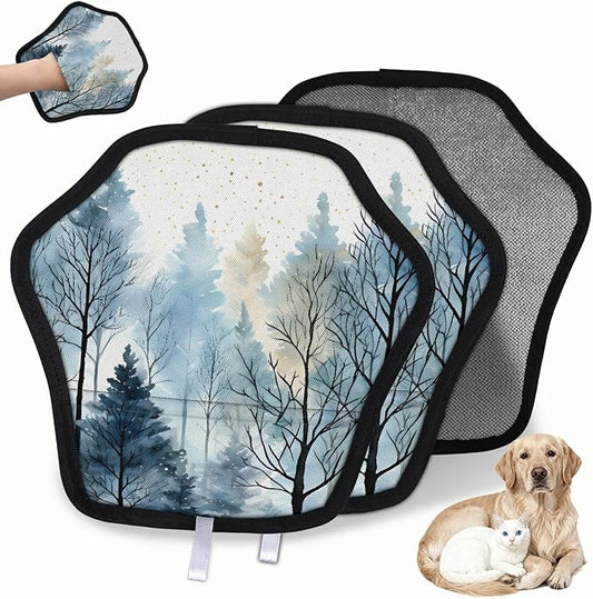 Misty Forest Electrostatic Pet Hair Removal Glove for Cats & Dogs - Reusable Grooming Mitt for Couch, Carpet, Car Seat & Laundry - Large 9x9 Inch