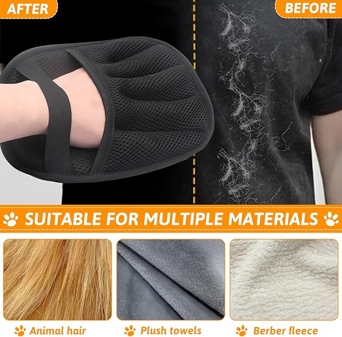 DIANA'S DREAM Pet Hair Removal Glove for Cats & Dogs, Electrostatic Pet Hair Remover, Reusable Cat Grooming Gloves for Hair Removal, Remove Fur from Clothing Furniture Car Seats (1PC)