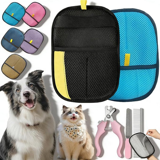 Pet Hair Removal Glove, 2026 Upgraded Electrostatic Pet Hair Remover Glove for Dogs & Cats, 2 Pack Reusable & Washable Magic Brush Tool, Lightweight Portable for Couch, Carpet, Bed (E)