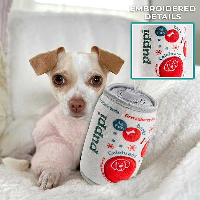 Haute Diggity Dog Puppi Solda Grrranberry Fizz Plush Dog Toy for Small, Medium & Large Dogs, Interactive Funny Parody Squeaky Toys, Soft, Durable, Machine-Washable, Safe & Cute Birthday Gift for Dogs