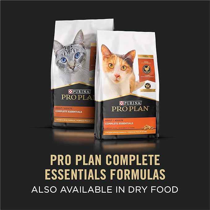 Purina Pro Plan Pate, High Protein Wet Cat Food, COMPLETE ESSENTIALS Salmon & Brown Rice Entree - (Pack of 24) 3 oz. Pull-Top Cans