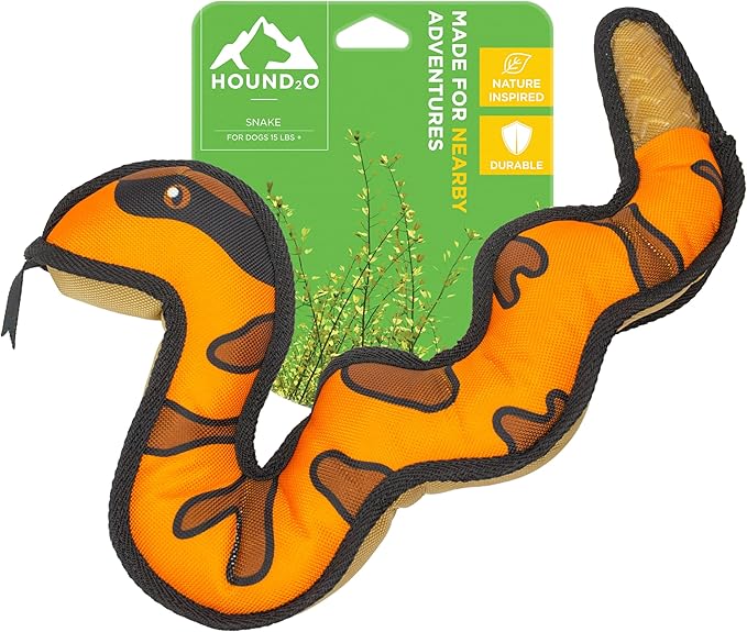 Plush Dog Toys | Snake Stuffed Animal Squeaky Toy for Dogs | Outdoor Pet Toy Built for Adventure