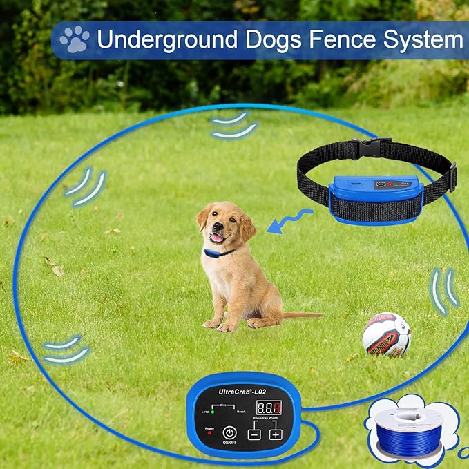 Basic In-Ground Pet Fence - Underground Dogs Fence System, Electric Fence for Dogs Training Collars for Dog Over 20lb, Wireless Electric Dog Fence System (Boundary Wire for Dog System)