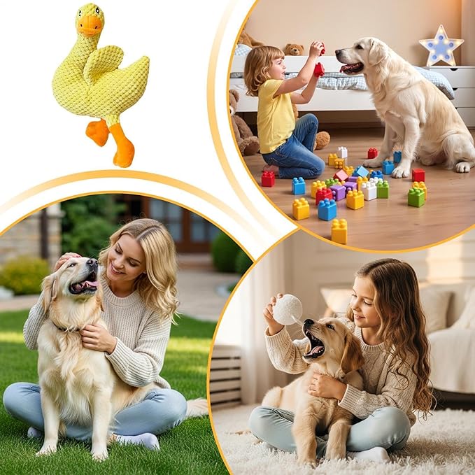 Interactive Dog Toys | Soothing Plush Toys with Squeak and Soft Stuffing - Sound Chew Toys for Puppy Games | for Puppies and Small Large Breeds Indoor Outdoor