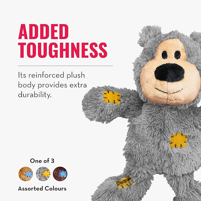 KONG - Wild Knots Bear - Internal Knotted Ropes and Minimal Stuffing for Less Mess (Assorted Colors) - For X-Small Dogs