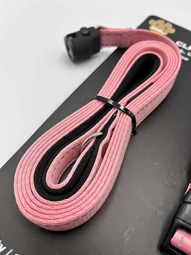Clickette- Magnetic Quick-Lock Collar & Leash (Pink, Large/Extra Large)