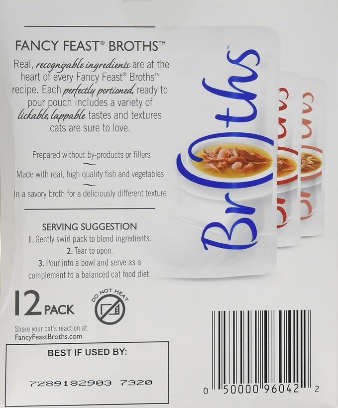 Purina Fancy Feast Broths Classic V-Pack Food, (3X12ct) 36 Count