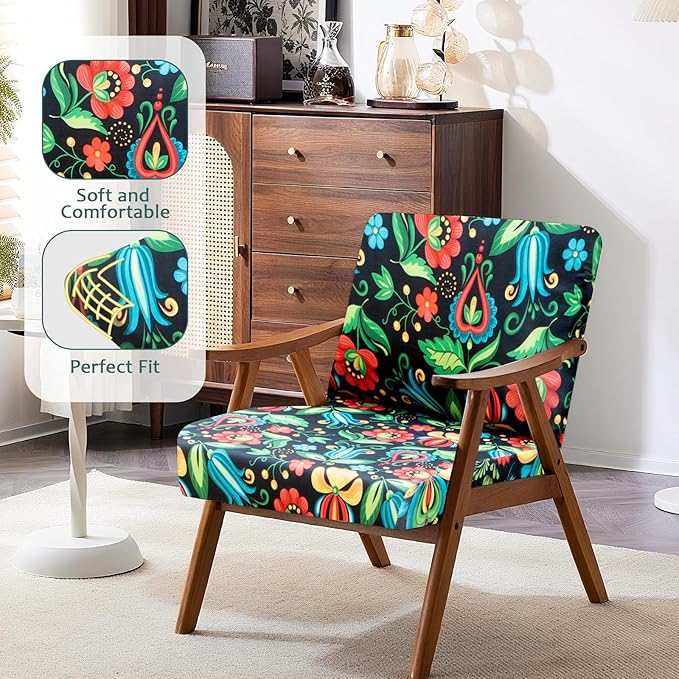 HANDONTIME Psychedelic Outdoor Cushion Covers 8pcs Mexican Style Couch Cushion Covers Replacement Patio Couch Cover Sofa Cover Indoor Patio Cushion for Outdoor Furniture Washable, Cover Only