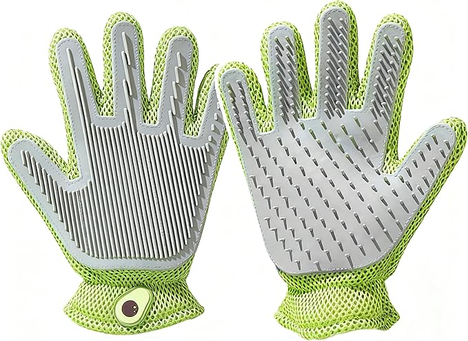 MEUOMIW - Pet Grooming Glove & Hair Remover - Deshedding Brush for Shedding Control - Gentle Massage Mitt for Dogs & Cats with Long and Short Fur - Ideal for Bathing and Grooming (one piece)