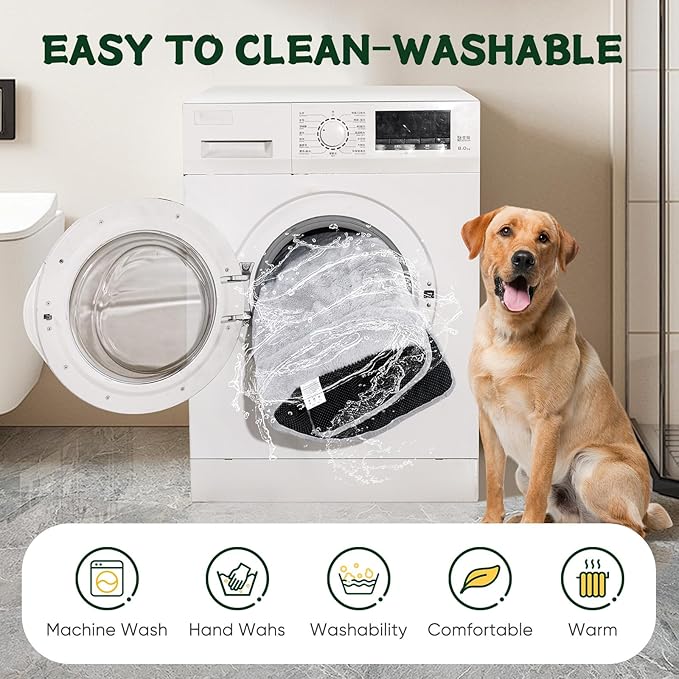 Dog Crate Pad 30 Inch, Washable Plush Crate Mat for Medium Dogs, Non Slip Kennel Pad for Metal Wire Crates, Cushioned Support for Indoor Use, Grey