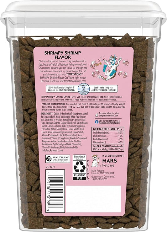 Temptations Cat Treats, Classic Crunchy and Soft Cat Treats, Shrimpy Shrimp Flavor, 16 oz. Tub