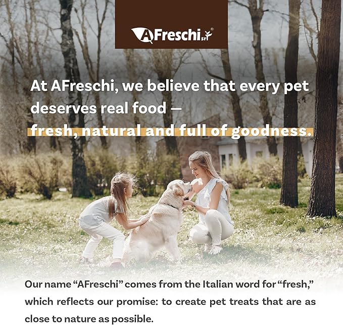 A Freschi srl Air-Dried Puppy & Adult Dog Food - Real Chicken & Salmon Recipe | Grain-Free | High-Protein for Toy, Small & Large Breeds | Ideal for Picky Eaters, 1 lb Starter Bag