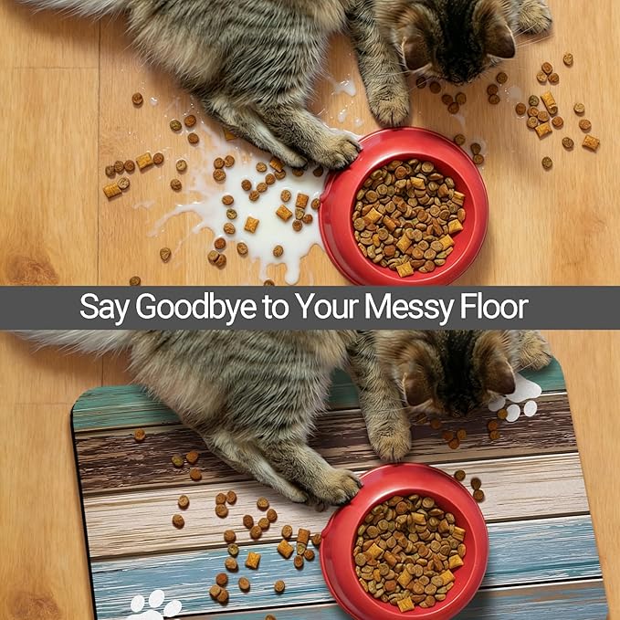 Dog Food Mat, Absorbent Waterproof Non-Slip Pet Cat Bowl Feeding Mat for Food & Water Pet Supplies 16 * 24"