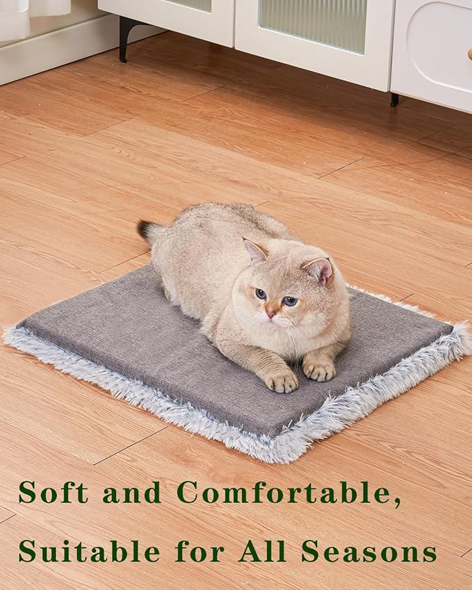 Cat Bed Pad for Indoor Cats, 15.7*15.7*1.57 inch Double Sided Soft Small Pet Bed, Washable Cat Bed Dog Bed, Cute Self Heating Pet Pad, Breathable Pet Mat for Kitten, Medium, Large Cats Puppy