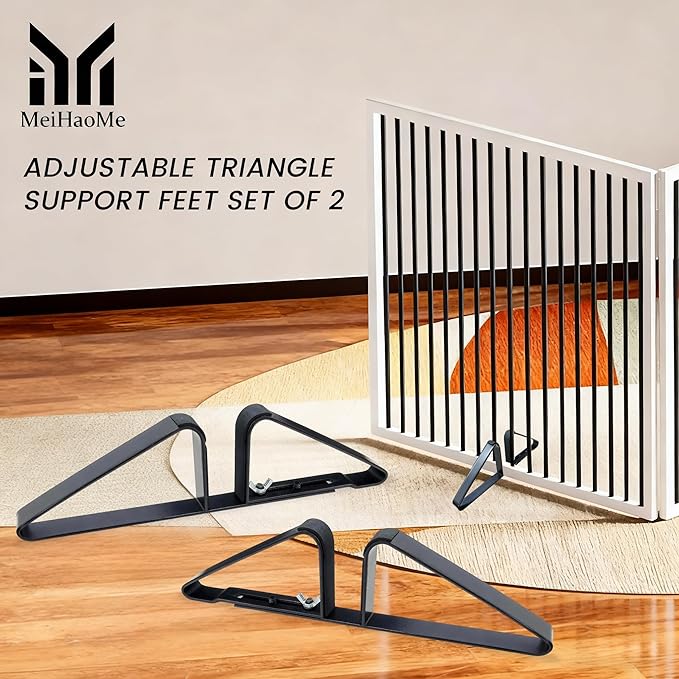 2-Pack Dog&Pet Gate Support Feet – Freestanding Dog Gates Stabilizer, Fit for Extra Wide Foldable Dog Gates, Wooden Fences, and Freestanding Panels – Easy to Install (Adjustable)