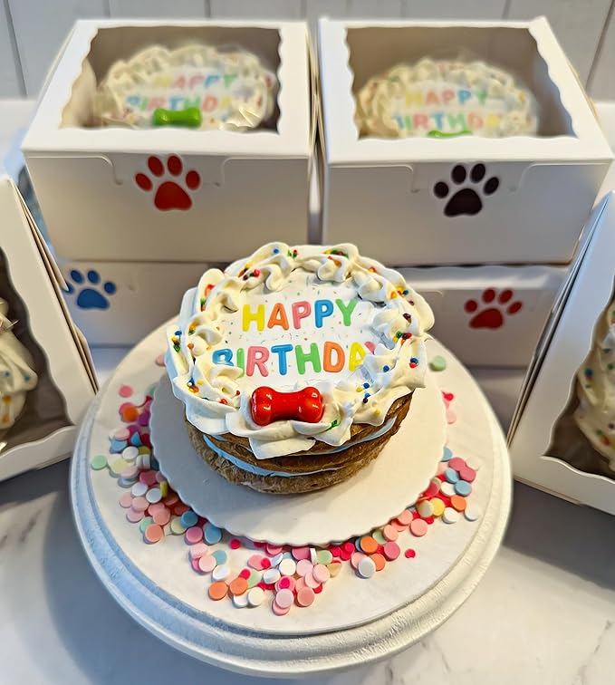 Dog Birthday Cake- Edible Puppy Party Crunchy Cookie Treat Decorated Gift - Bad to The Bone- Perfect Dog Gift