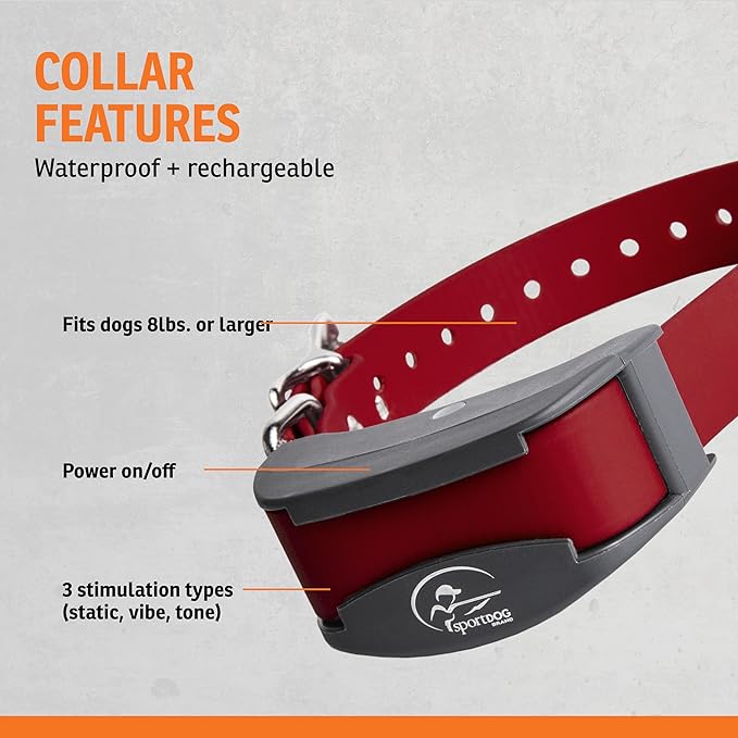 SportDOG Brand FieldTrainer 425XS Add-A-Dog Collar for Stubborn Dogs - Additional, Replacement, or Extra Collar for Your Remote Trainer - Waterproof and Rechargeable with Tone, Vibration, and Shock