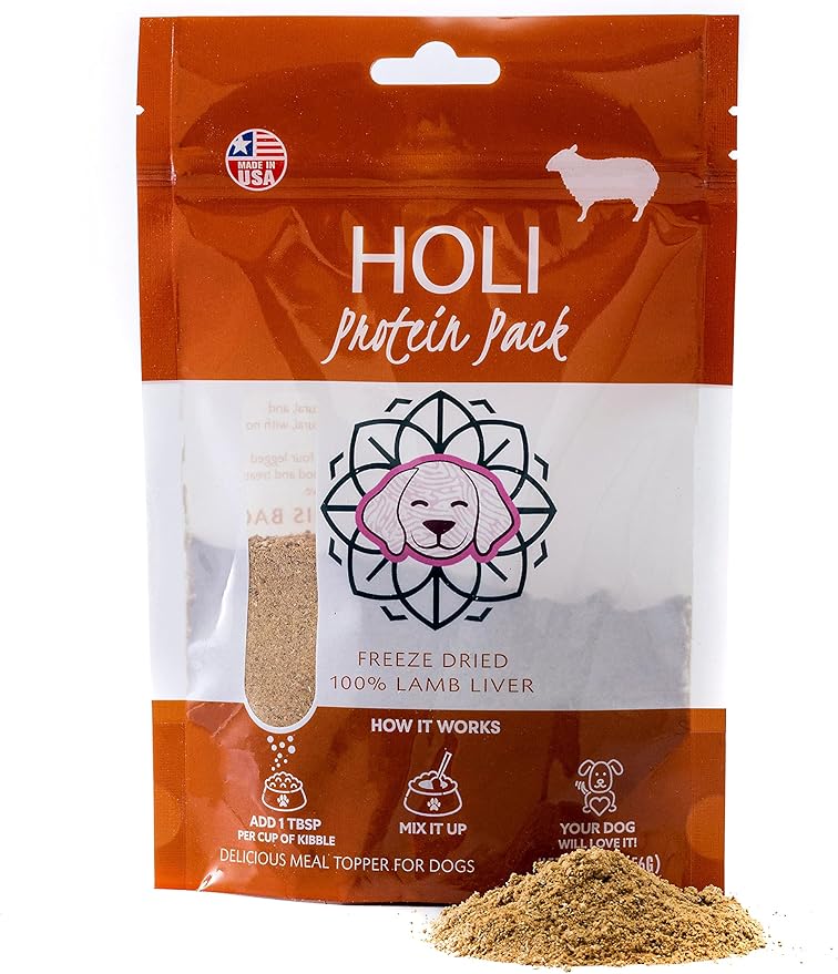 HOLI Freeze Dried Dog Food Topper - 3 Pack 2oz/Bag (Beef Liver, Lamb Liver, Rabbit) Mix in Flavor Enhancer, 100% All Natural