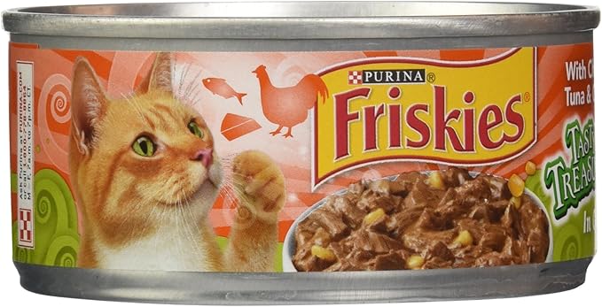 Friskies Canned Tasty Treasures Cat Food, Chicken & Tuna, 5.5 oz, 1 pack