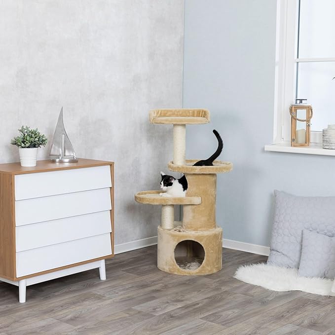 TRIXIE Pet Products Oviedo Cat Tree (Beige) Large (11 x 19 x 41 in.)