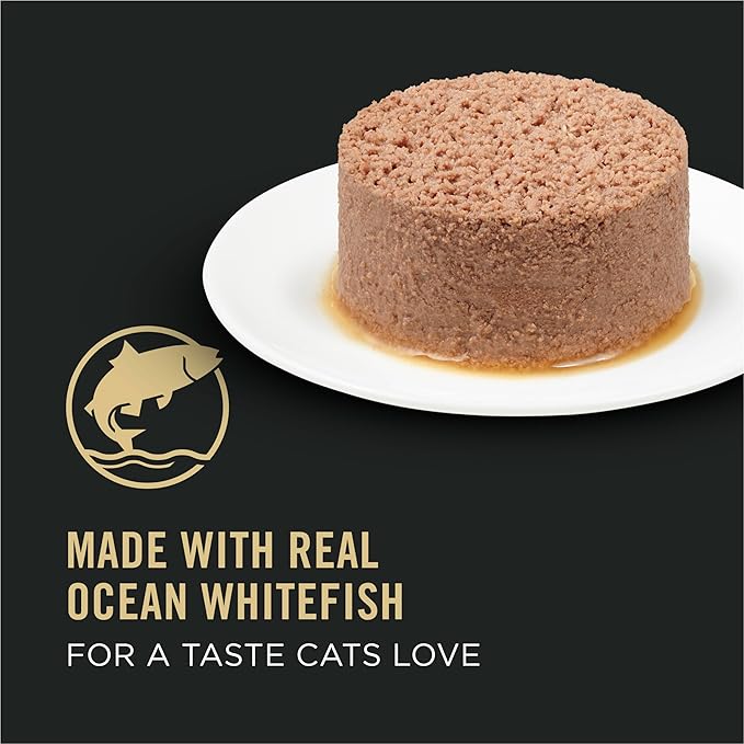 Purina Pro Plan Urinary Tract Cat Food Wet Pate,Urinary Tract Health Ocean Whitefish Entree - 5.5 oz. Cans,(Pack of 48)