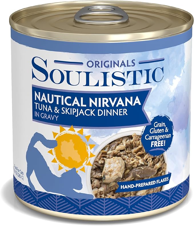 Soulistic Originals, Nautical Nirvana Tuna and Skipjack Dinner in Gravy, 10oz Can, Pack of 8