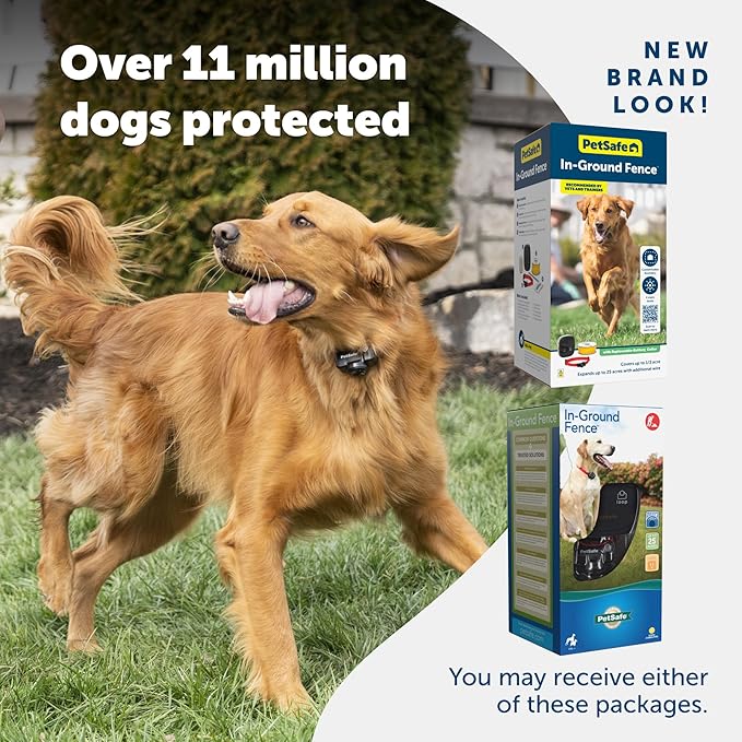 PetSafe In-Ground Pet Fence for Dogs and Cats Over 8 lb. - Waterproof with Tone and Static Correction - Invisible Fence with Electric Dog Collar