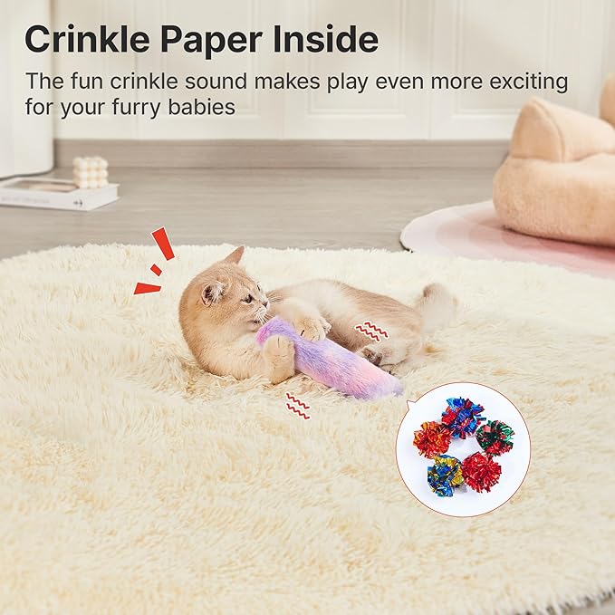 Potaroma Cat Toys Pillows, 3 Pcs, Soft and Durable Cat Crinkle Sound with Catnip Inside, Interactive Indoor Kitten Kicker, Promotes Kitty Exercise