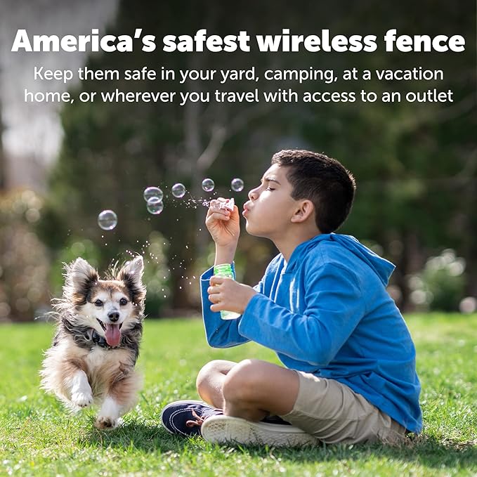 PetSafe Wireless Pet Containment System with 2 Replacement Collar Batteries - Wireless Electric Fence for Dogs - from Parent Company of Invisible Fence Brand - Covers Up to 1/2 Acre - for Pets 8lb+