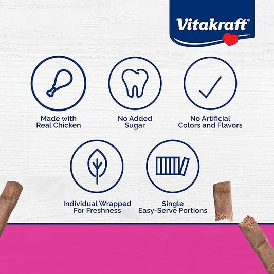 Vitakraft PurrSticks Meaty Cat Sticks - Chicken - Segmented and Breakable Meatstick - Deliciously Tender, 6 Count (Pack of 1)