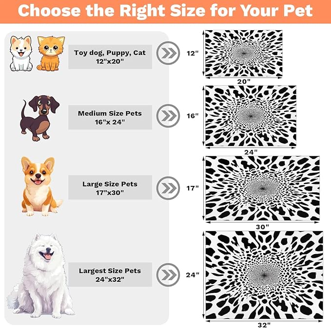 Leopard Print Dog Food Mat for Floors Absorbent Dog Bowl Mat for Food and Water Dispenser Quick Dry Cat Food Placemat Pet Supplies 17" x 30", Cheetah Skin