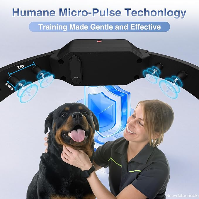 PATPET Shock Collar for Dogs, 4200Ft Dog Training Collar with Remote, 3 Training Modes Beep, Vibration, Static, Rechargeable Electric Collars for Medium Large Dogs