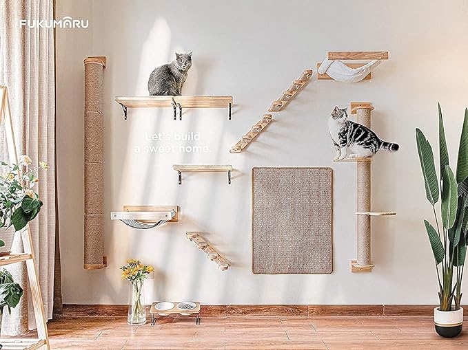 FUKUMARU 2 Pack Scratching Post Replacement, 3.5 X 14.5 Inch Natural Jute Rope Scratching Post Refill with M8 Screws