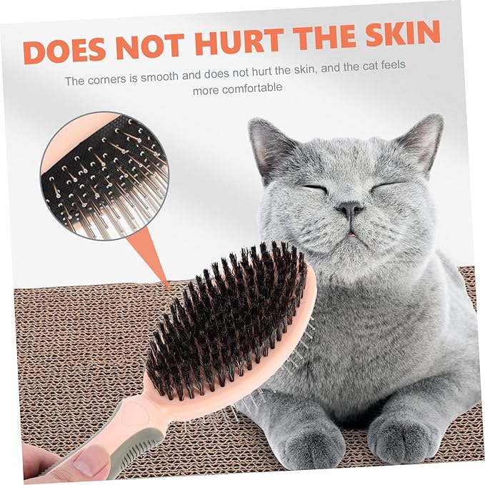 YARNOW Cat Grooming Comb Non-slip Double-sided Pet Comb for Dead Hair Removal