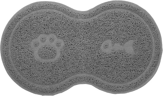 Cat Litter Box Mat PVC Cat Bowl Mat: Nonslip Waterproof for Litter Box That Ches - for Under Pet Food Bowl, 17.7 x 10.2 x 0.2 inch