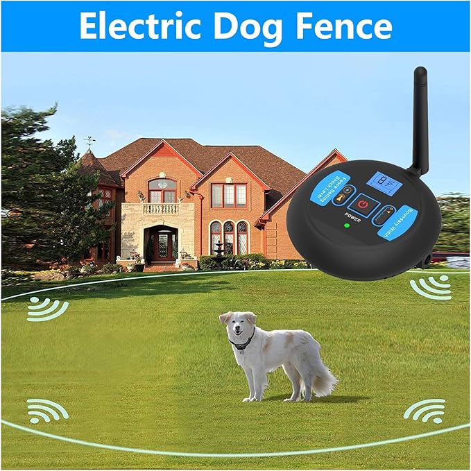 Wireless Electric Pet Fence for Dogs - Rechargeable and Waterproof Shock Collar - Safe Effective Boundary System for Stubborn Dogs - No Randomly Over Correction - for 2 Dogs